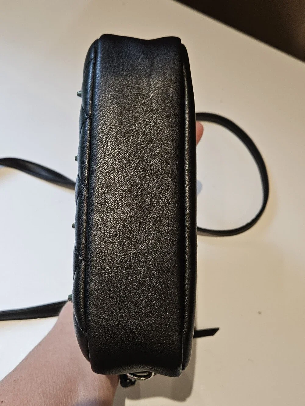 NWT Rebecca Minkoff Diamond Quilt Studded Crossbody Bag Black Silver